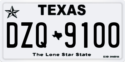 TX license plate DZQ9100