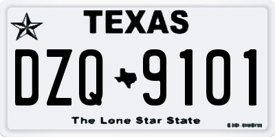 TX license plate DZQ9101