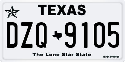 TX license plate DZQ9105