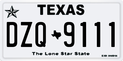 TX license plate DZQ9111