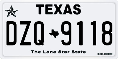 TX license plate DZQ9118