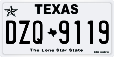 TX license plate DZQ9119