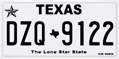 TX license plate DZQ9122
