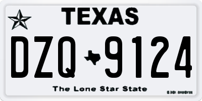 TX license plate DZQ9124
