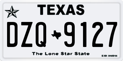 TX license plate DZQ9127