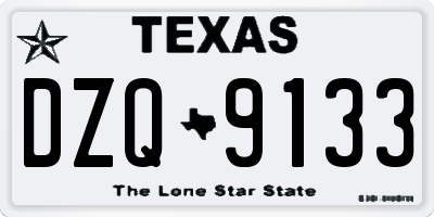 TX license plate DZQ9133