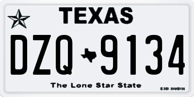 TX license plate DZQ9134