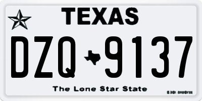 TX license plate DZQ9137