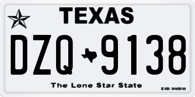TX license plate DZQ9138