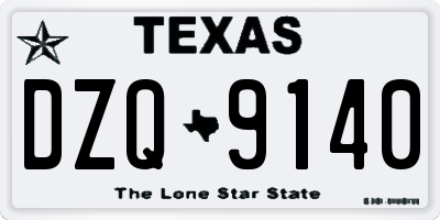 TX license plate DZQ9140