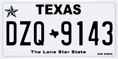 TX license plate DZQ9143