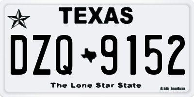 TX license plate DZQ9152