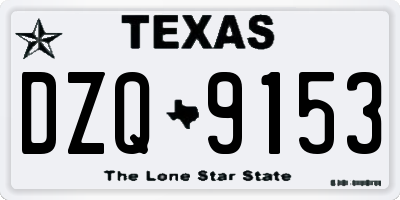 TX license plate DZQ9153
