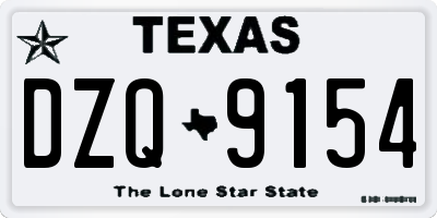 TX license plate DZQ9154