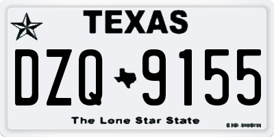 TX license plate DZQ9155