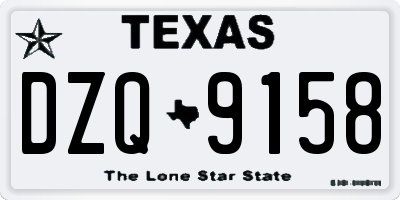 TX license plate DZQ9158