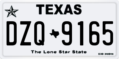 TX license plate DZQ9165