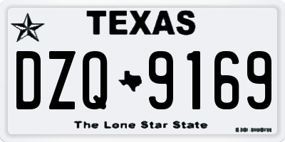 TX license plate DZQ9169