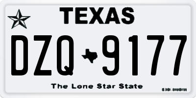 TX license plate DZQ9177