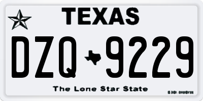 TX license plate DZQ9229