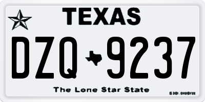 TX license plate DZQ9237