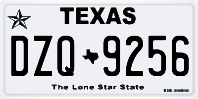 TX license plate DZQ9256