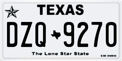 TX license plate DZQ9270