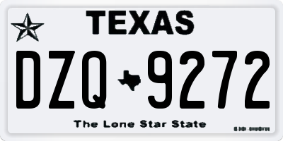 TX license plate DZQ9272