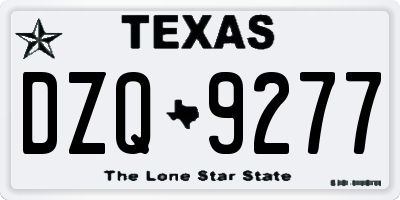 TX license plate DZQ9277