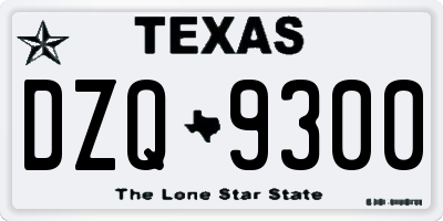 TX license plate DZQ9300