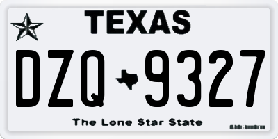 TX license plate DZQ9327