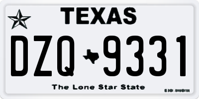 TX license plate DZQ9331