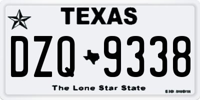 TX license plate DZQ9338