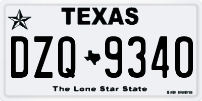 TX license plate DZQ9340