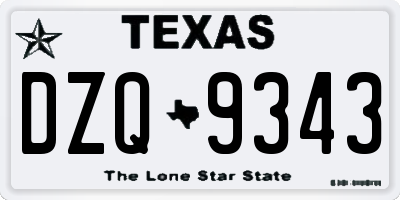 TX license plate DZQ9343