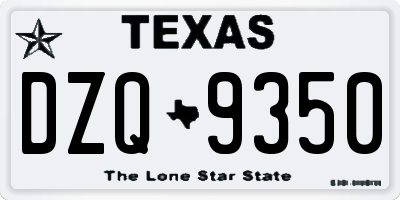 TX license plate DZQ9350