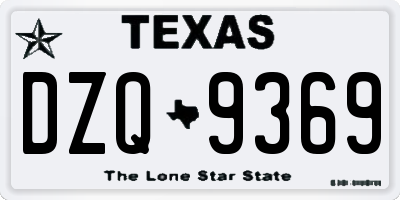 TX license plate DZQ9369