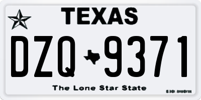TX license plate DZQ9371