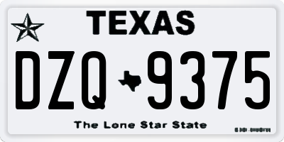 TX license plate DZQ9375