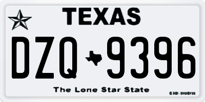 TX license plate DZQ9396