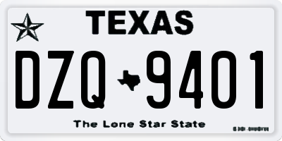 TX license plate DZQ9401