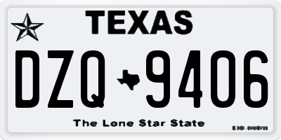 TX license plate DZQ9406
