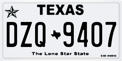 TX license plate DZQ9407