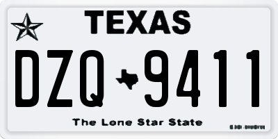 TX license plate DZQ9411