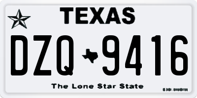 TX license plate DZQ9416