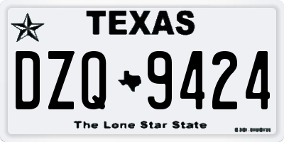 TX license plate DZQ9424