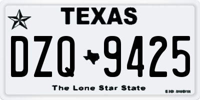 TX license plate DZQ9425