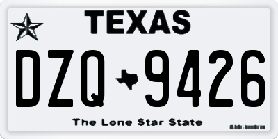TX license plate DZQ9426