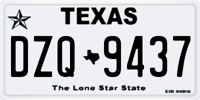 TX license plate DZQ9437