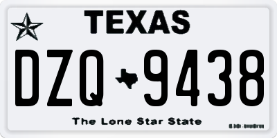 TX license plate DZQ9438